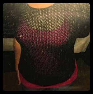 Liz Claiborne !!NWOT!! SUPER FUN, black, NET top